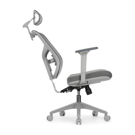 Офисные кресла Falto Star Office Ergo V3 каркас серый, спинка - серая сетка, сиденье - серая ткань; 3D поясничный упор; 5D подголовник